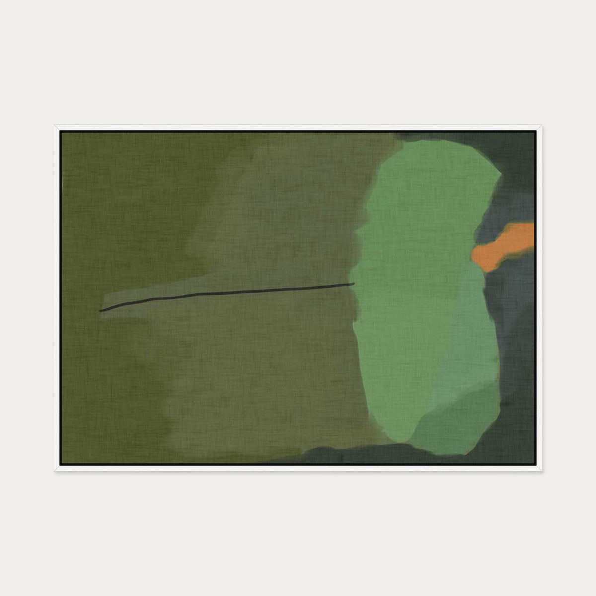Rothko Green Canvas Art — 70 x 100 cm — White Frame