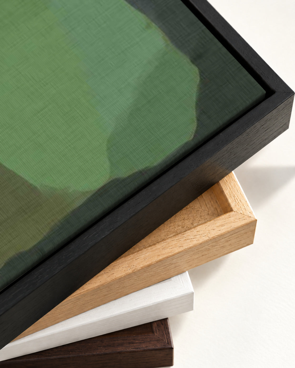 Rothko Green Canvas Art — framed canvas corner and wrapped canvas detail