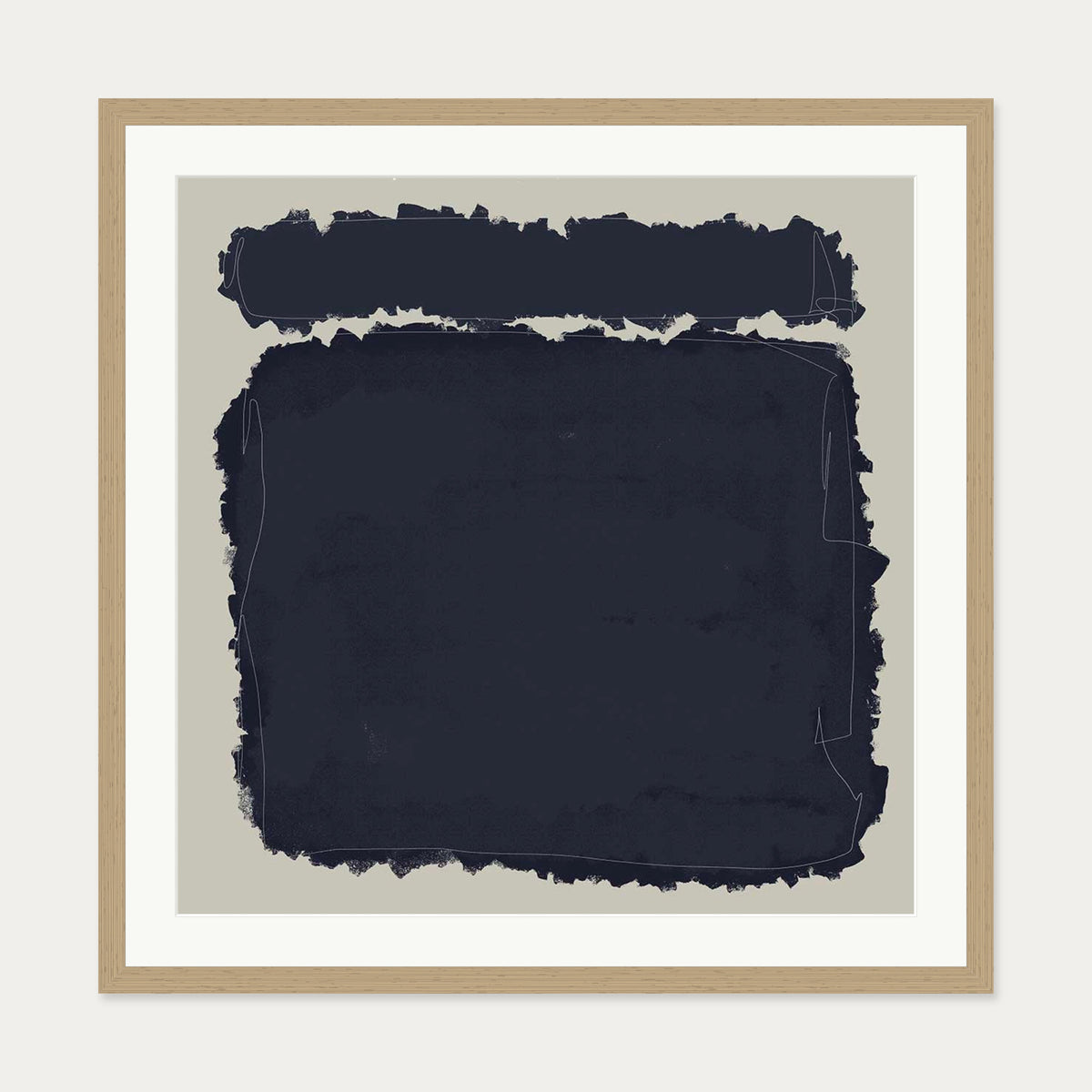 Rothko Illustrations Art Print — 70 x 70 cm — Oak Frame