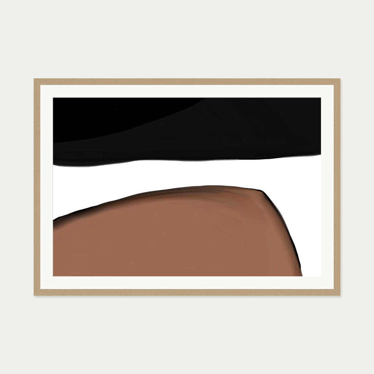 Rounded Cave Art Print — 70 x 100 cm — Oak Frame