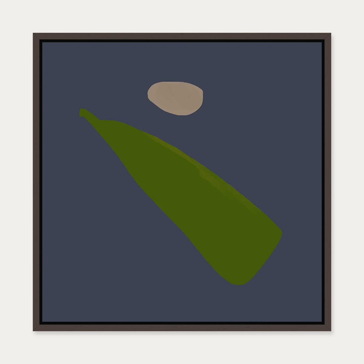 Rude Awakening Canvas Art — 50 x 50 cm — Brown Frame