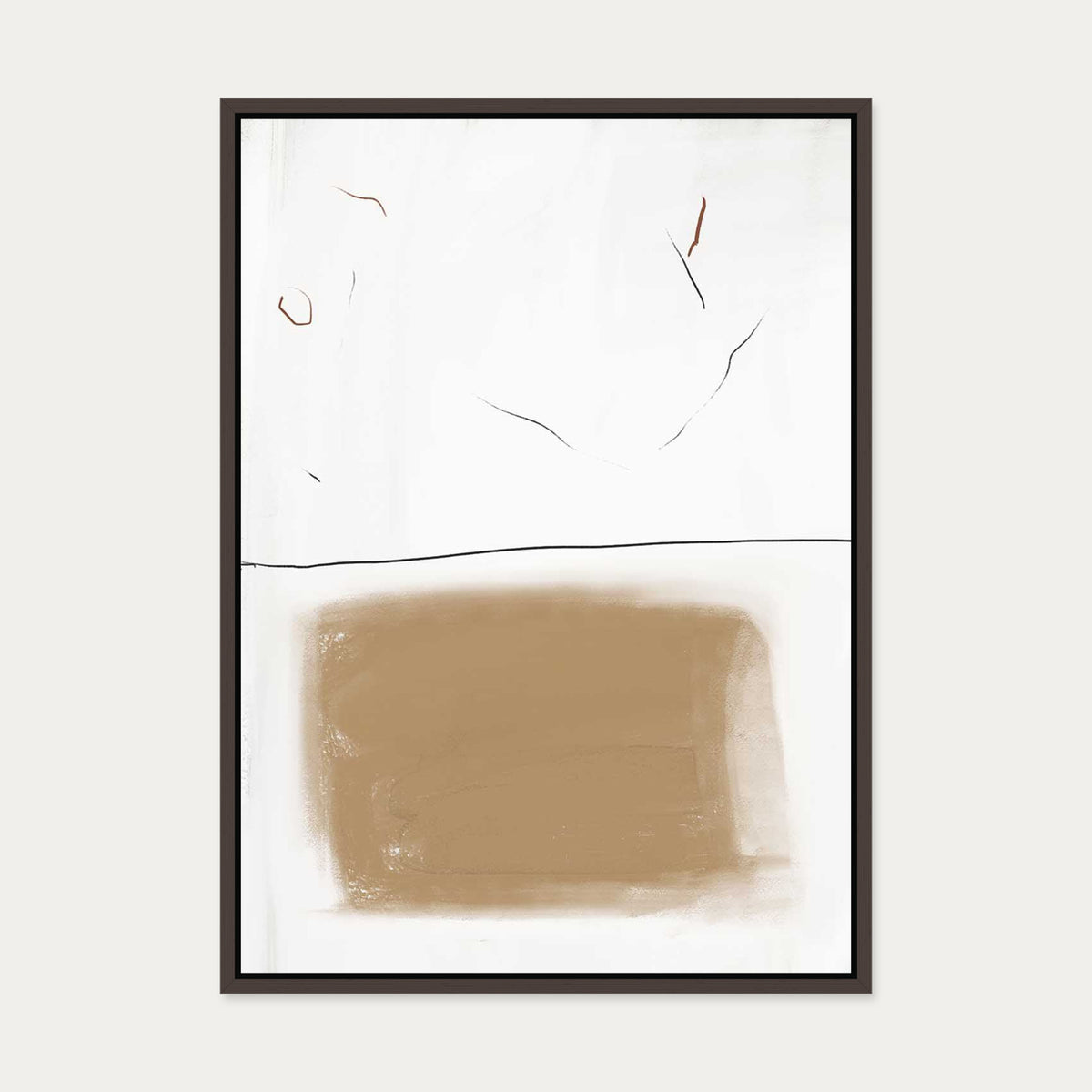 Rustic Lines Canvas Art — 50 x 70 cm — Brown Frame