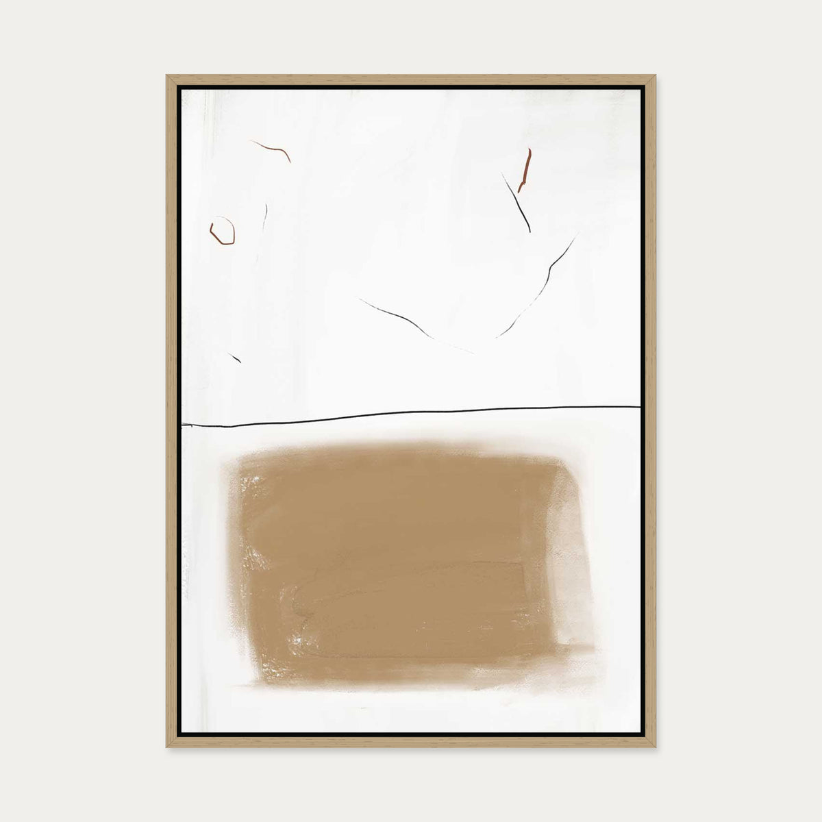 Rustic Lines Canvas Art — 50 x 70 cm — Oak Frame