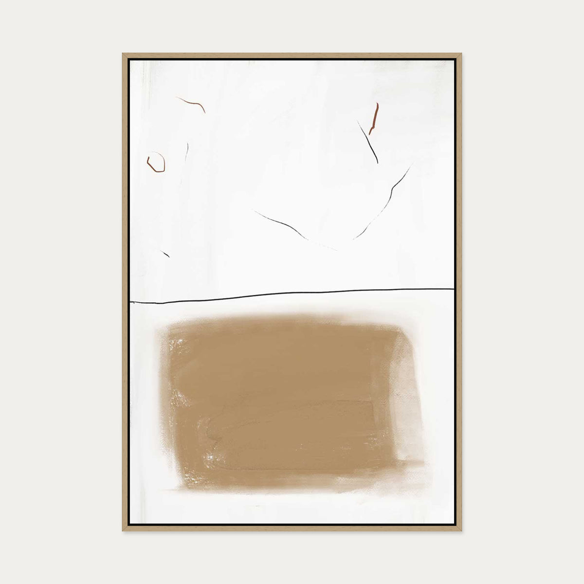 Rustic Lines Canvas Art — 70 x 100 cm — Oak Frame