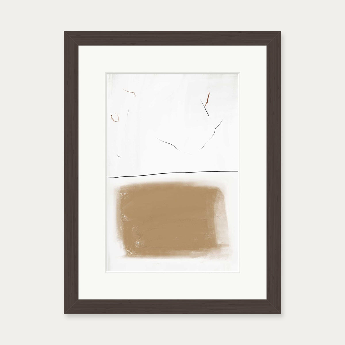 Rustic Lines Art Print — 30 x 40 cm — Brown Frame