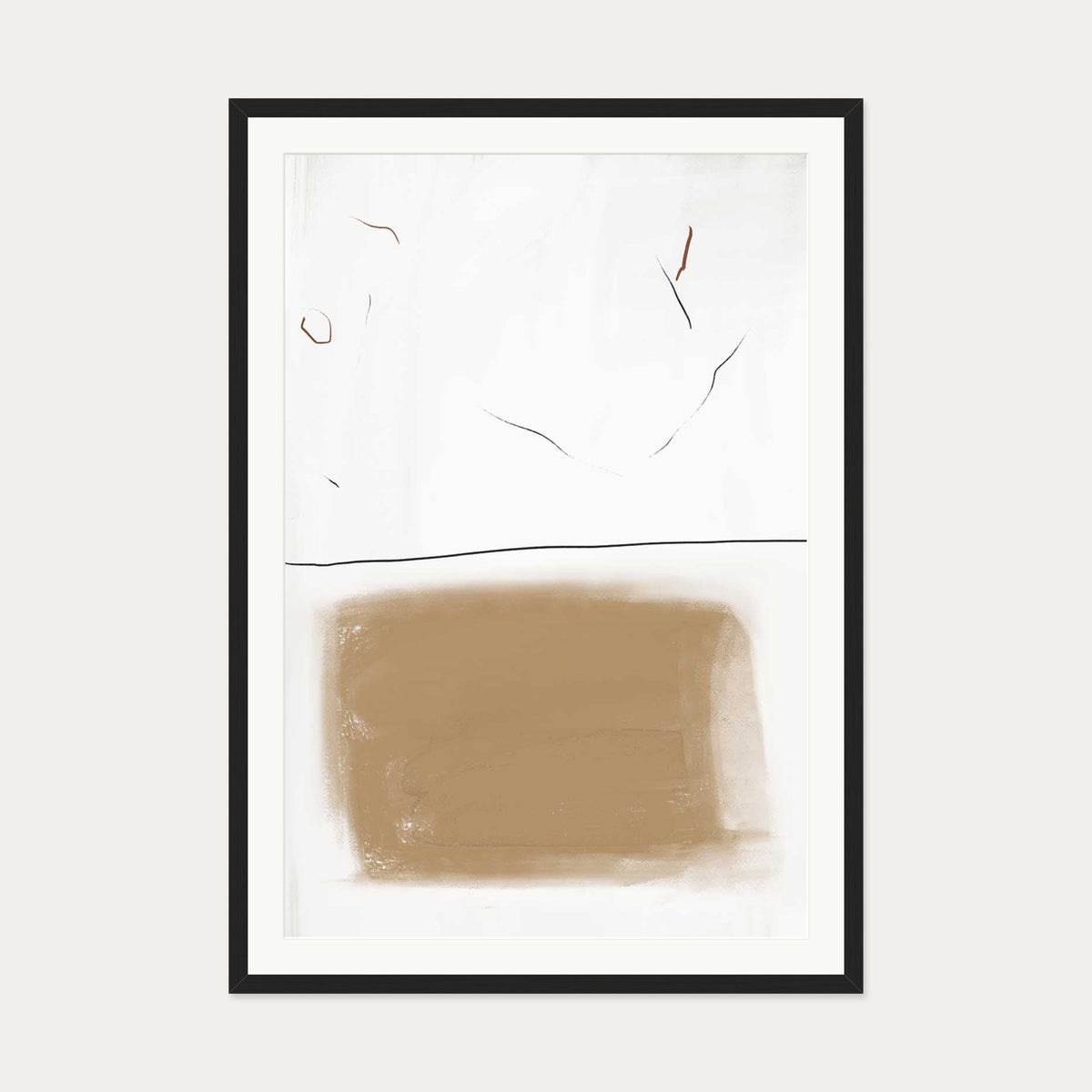 Rustic Lines Art Print — 70 x 100 cm — Black Frame