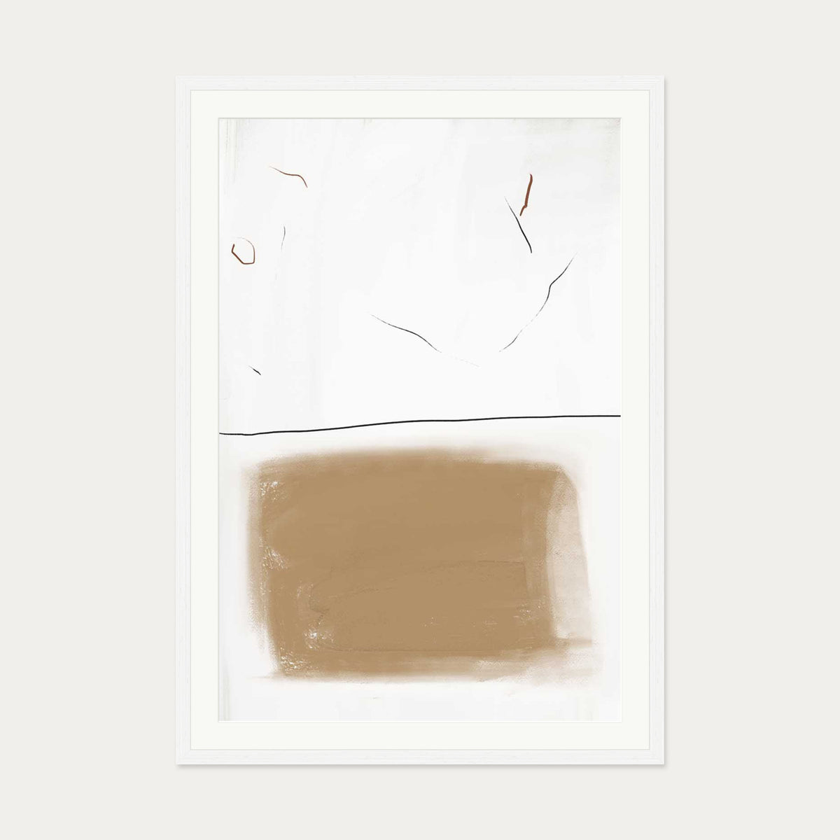 Rustic Lines Art Print — 70 x 100 cm — White Frame