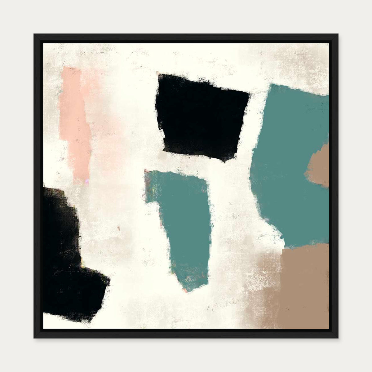 Rustic Shapes Canvas Art — 50 x 50 cm — Black Frame