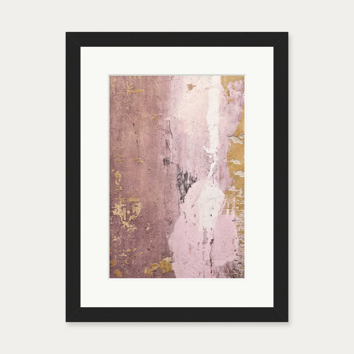 Rusty Pink Texture Wall Art Print — 30 x 40 cm — Black Frame