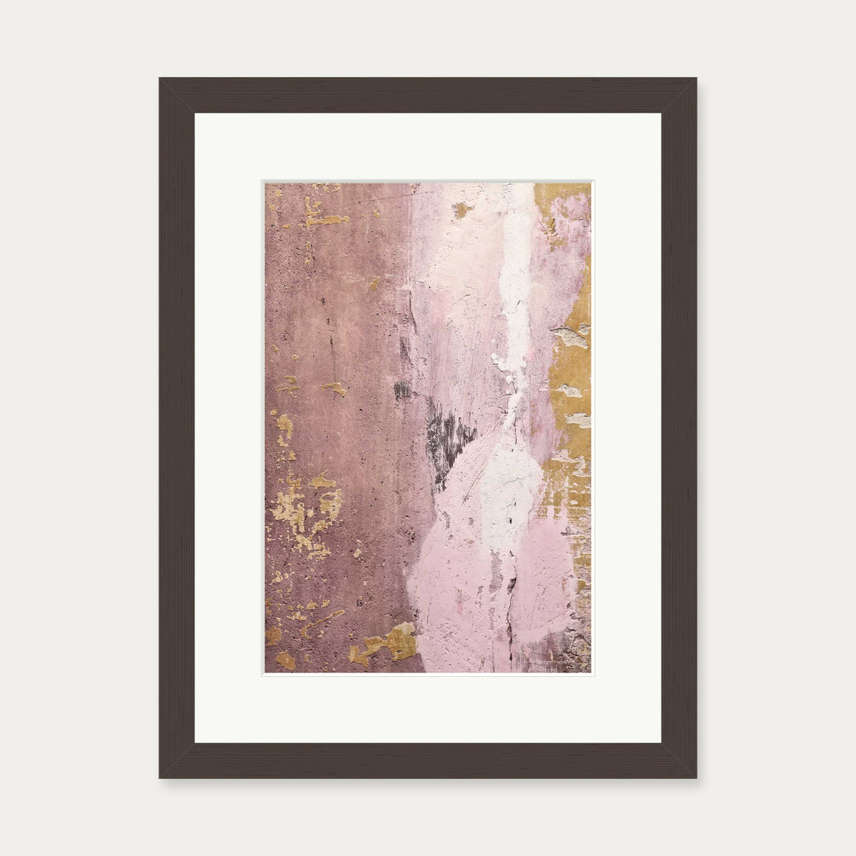 Rusty Pink Texture Wall Art Print — 30 x 40 cm — Brown Frame