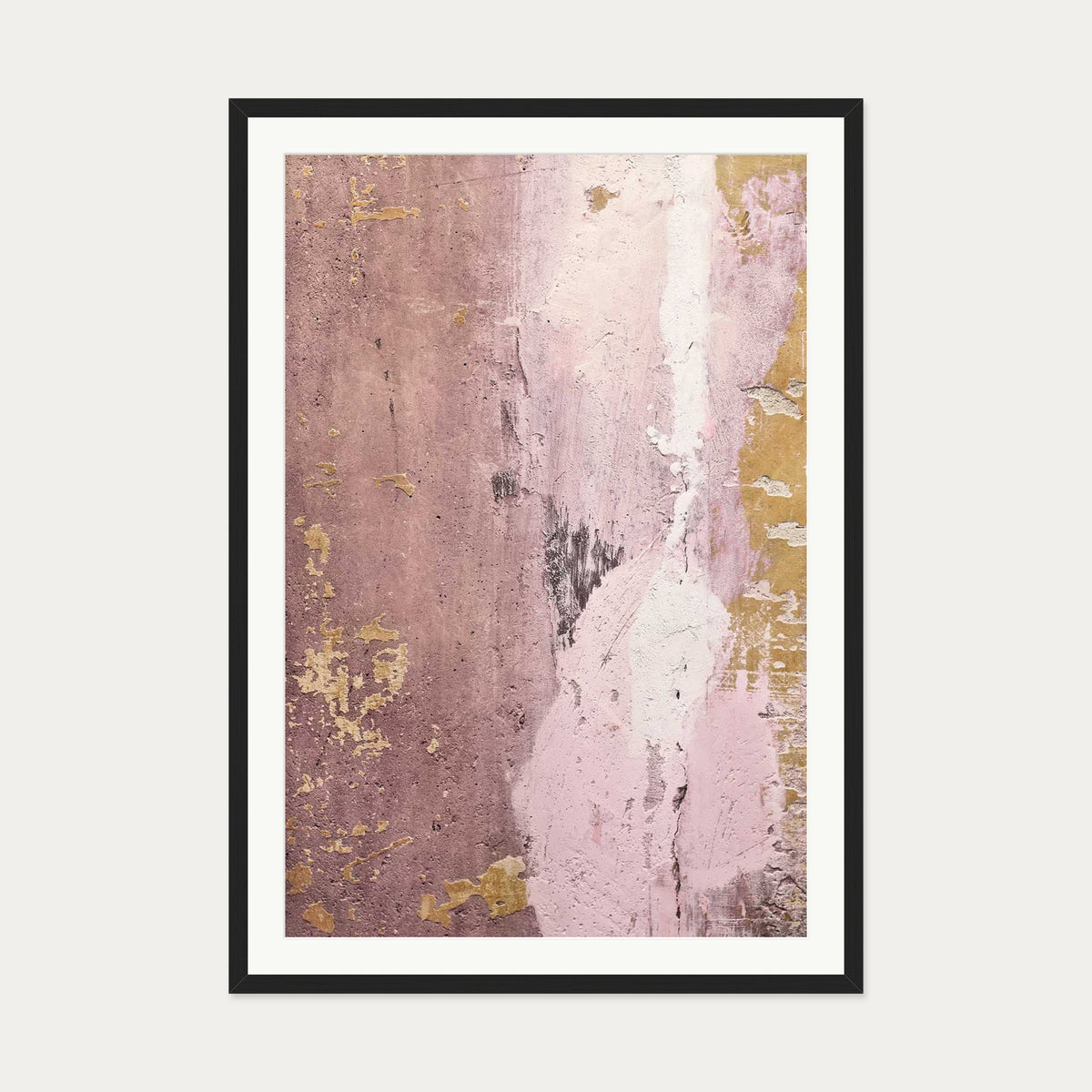 Rusty Pink Texture Wall Art Print — 70 x 100 cm — Black Frame