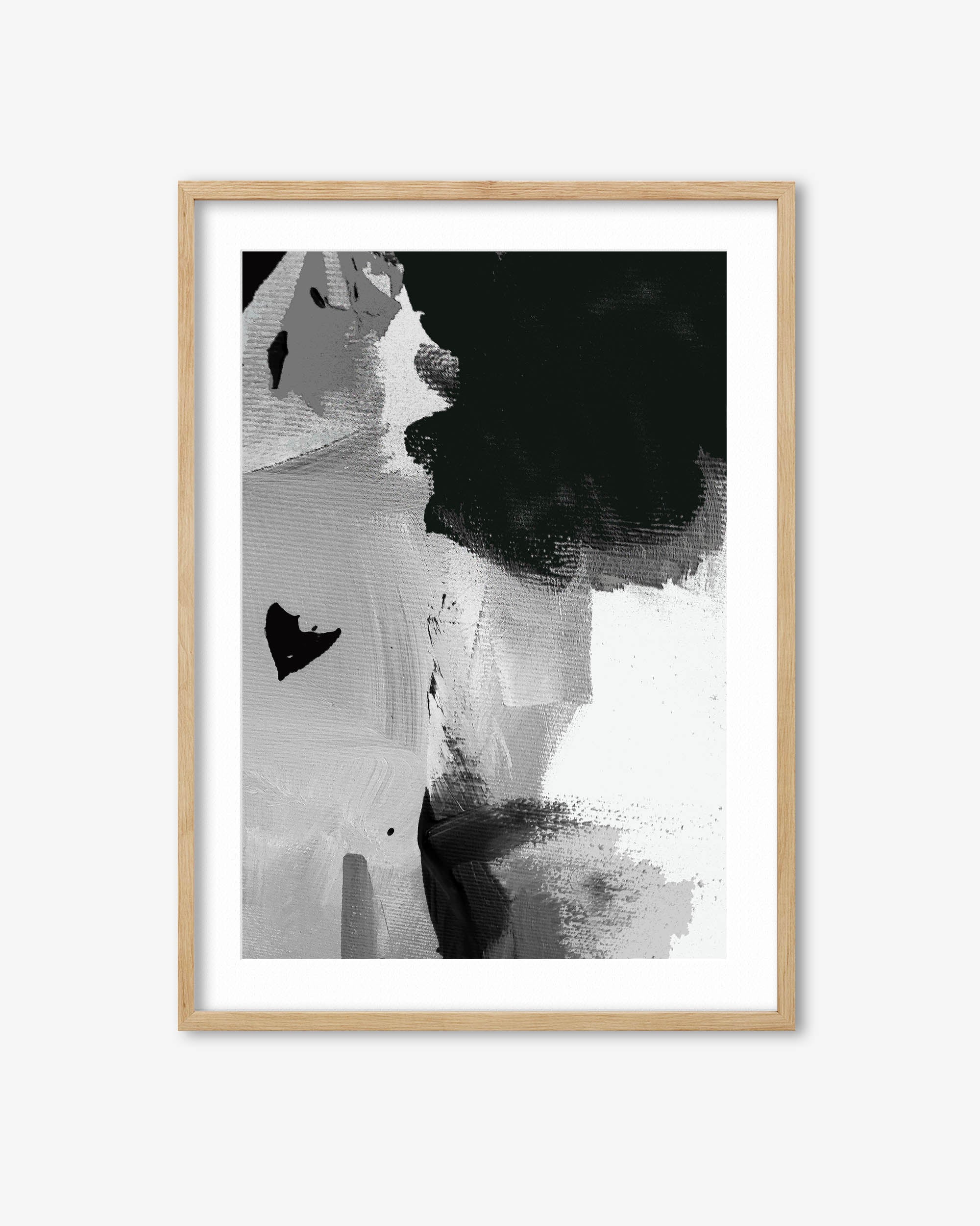 Mono Brush Strokes Art Print