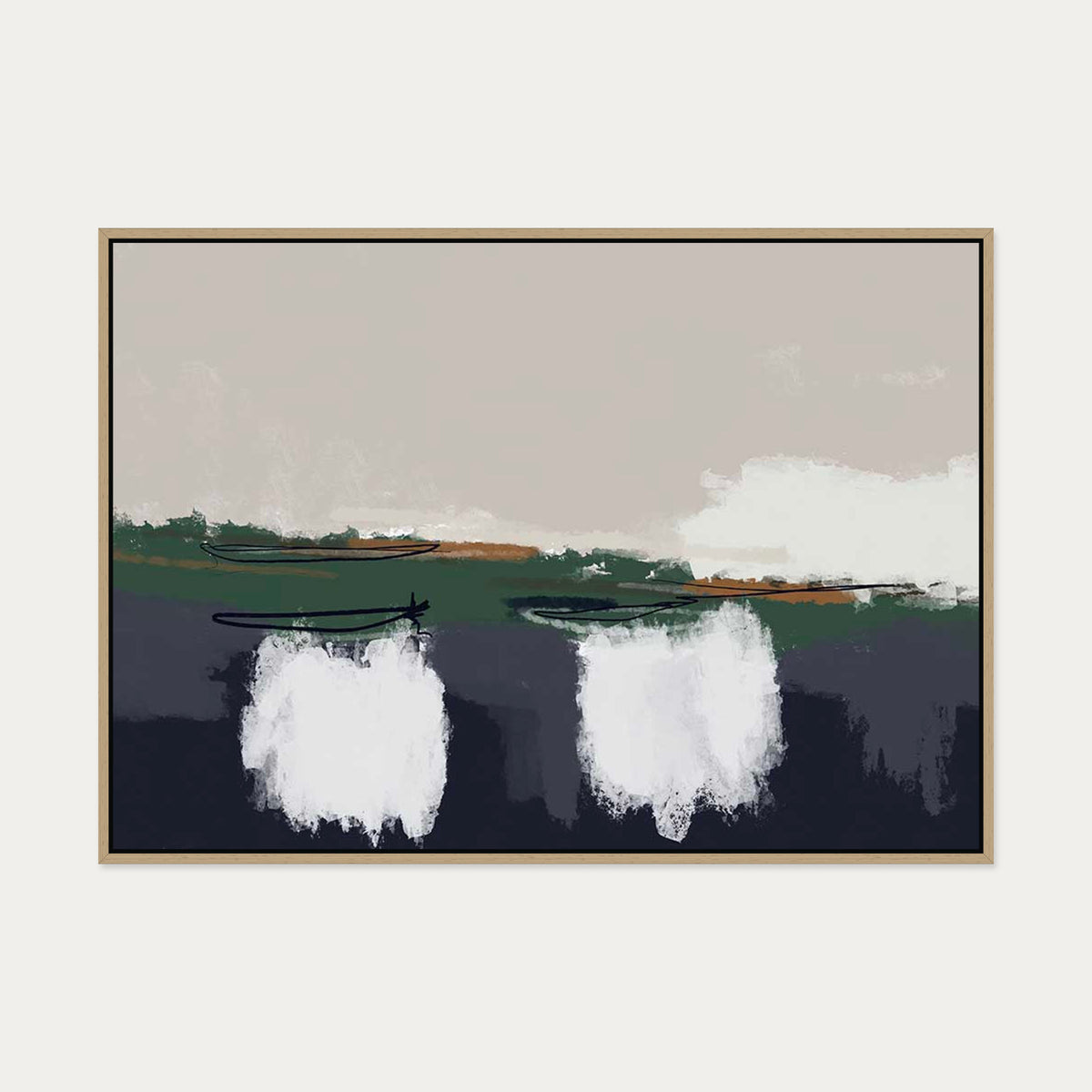 Sailing Canvas Art — 70 x 100 cm — Oak Frame