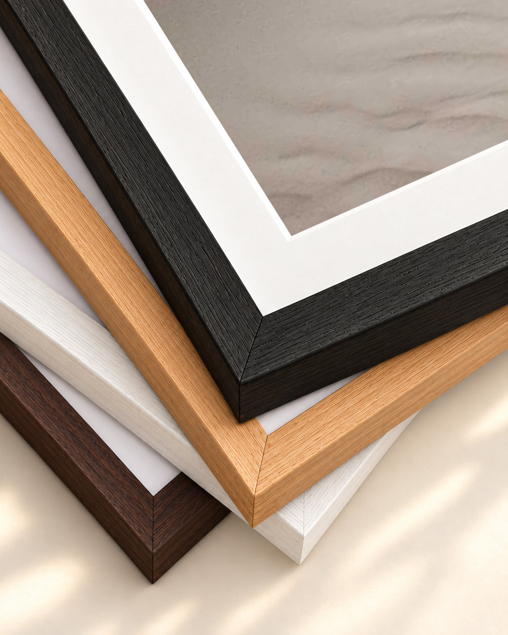 Sand Dunes Wall Art Print — framed print corner with 5 cm mount and bevel