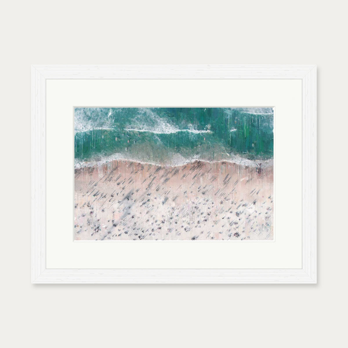 Sandy Beach Shore Landscape Art Print — 30 x 40 cm — White Frame