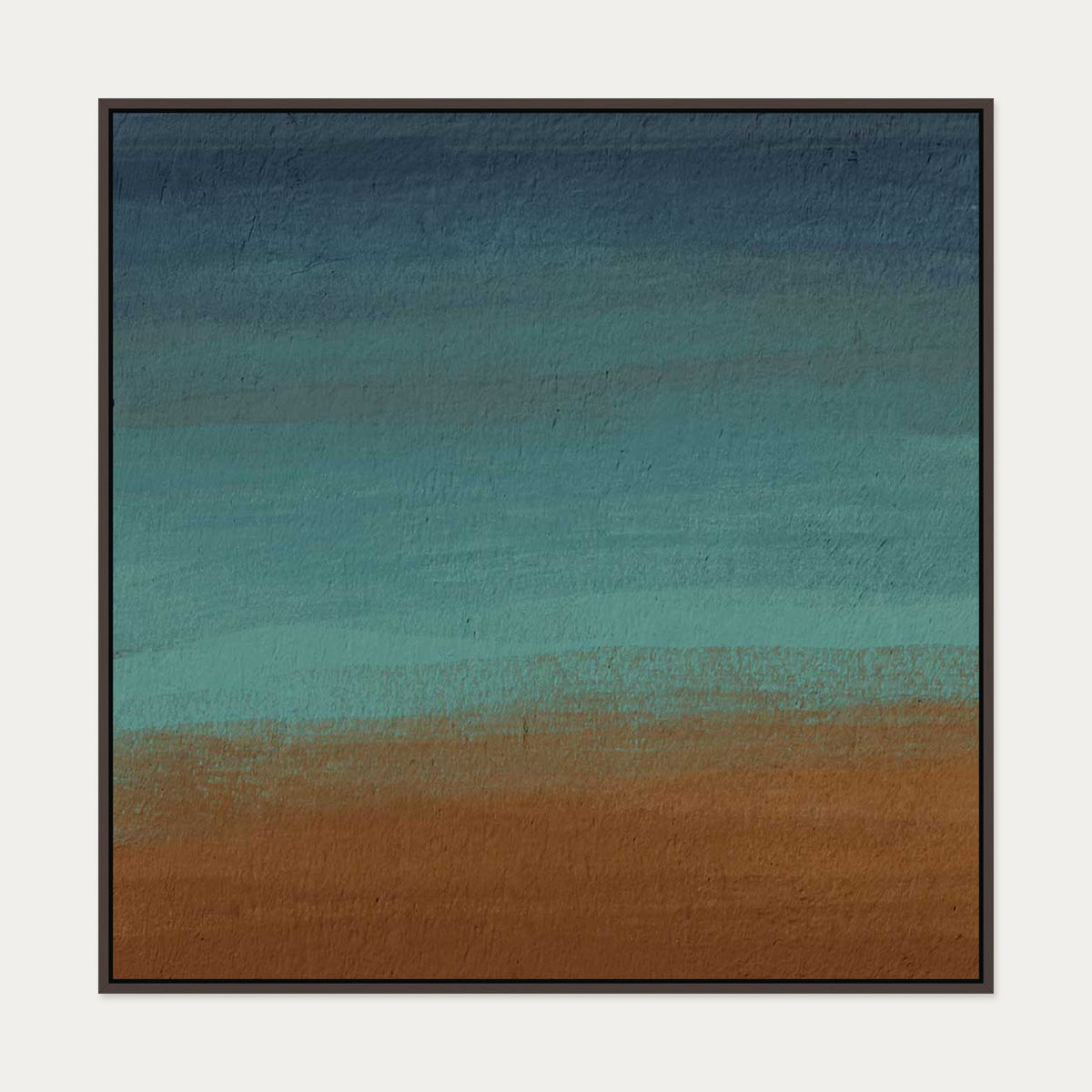 Sandy Desert Dunes Canvas Art — 100 x 100 cm — Brown Frame