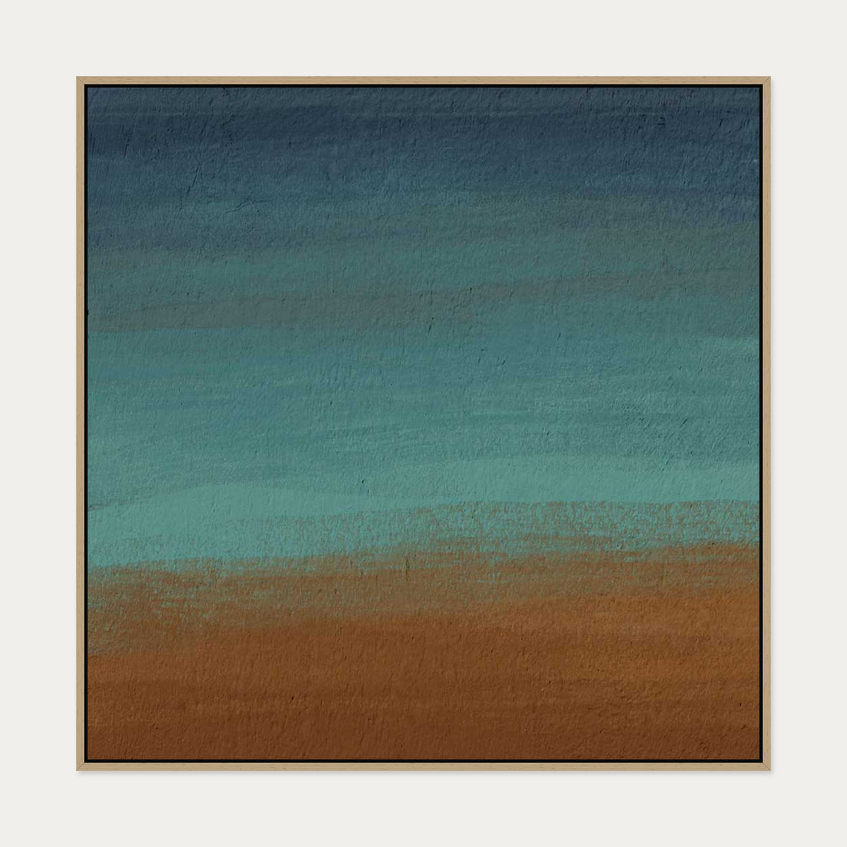 Sandy Desert Dunes Canvas Art — 100 x 100 cm — Oak Frame