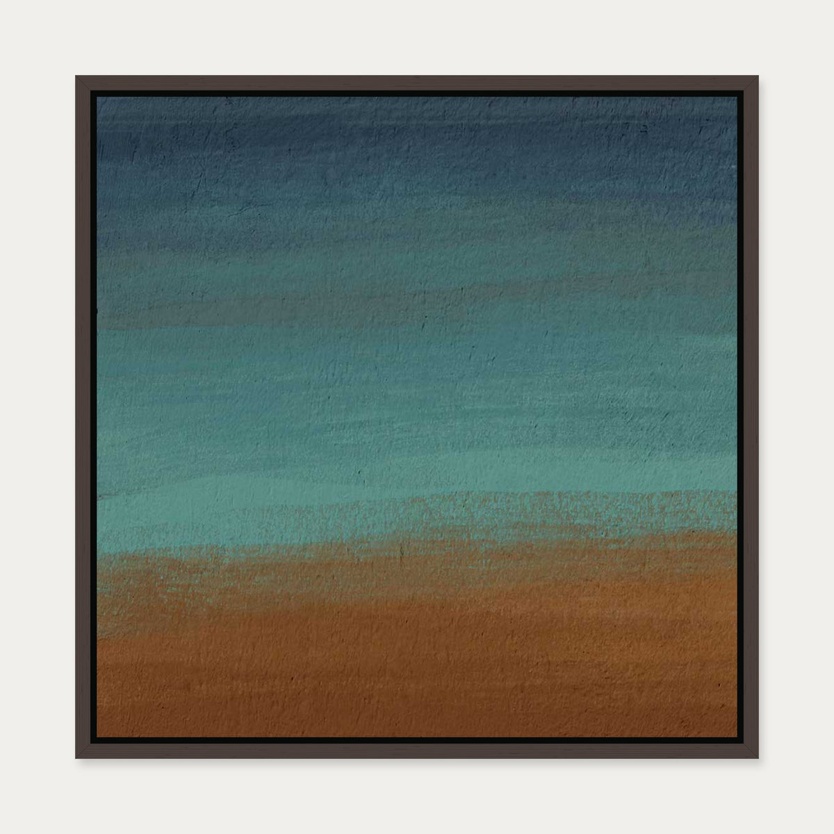 Sandy Desert Dunes Canvas Art — 50 x 50 cm — Brown Frame