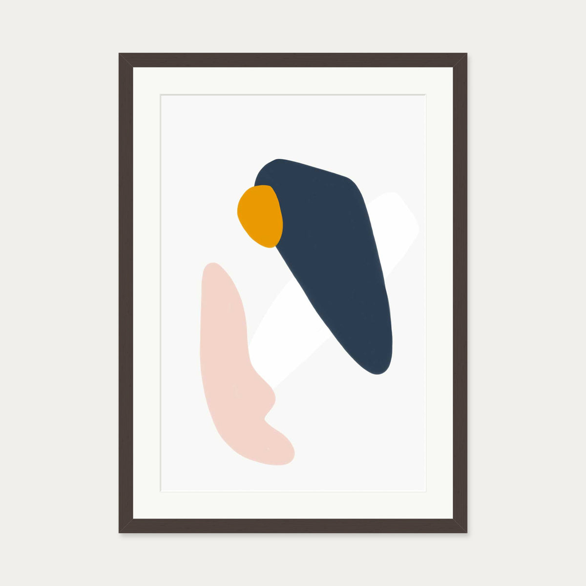 Scandi Minimal Art Print — 50 x 70 cm — Brown Frame