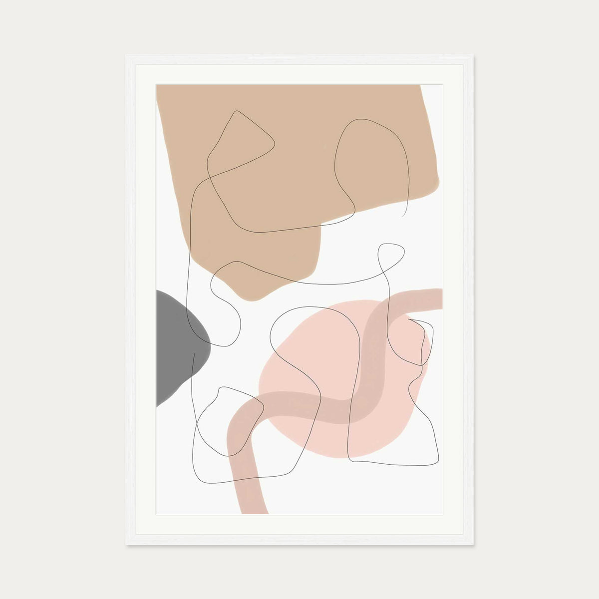 Scandi Shapes 2 Art Print — 70 x 100 cm — White Frame