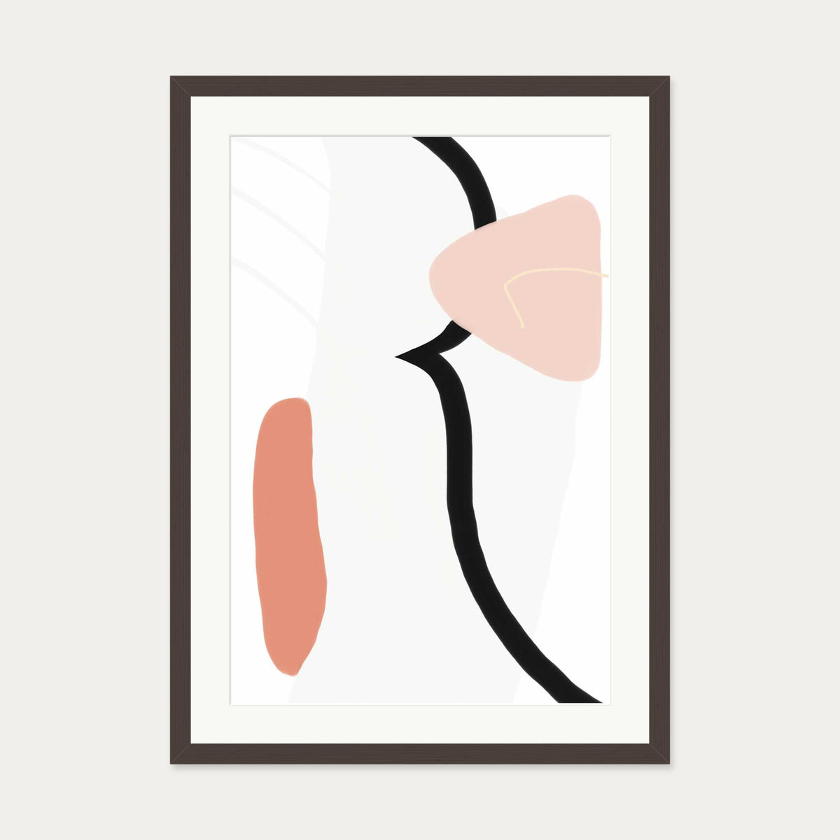 Scandi Shapes Art Print — 50 x 70 cm — Brown Frame