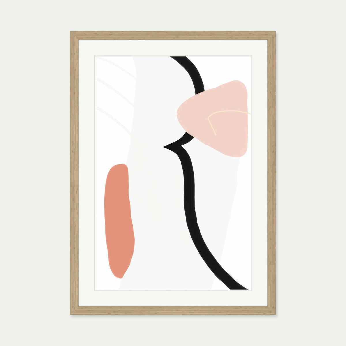 Scandi Shapes Art Print — 50 x 70 cm — Oak Frame