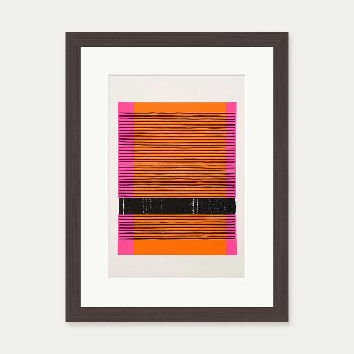Screenprint Red Art Print — 30 x 40 cm — Brown Frame