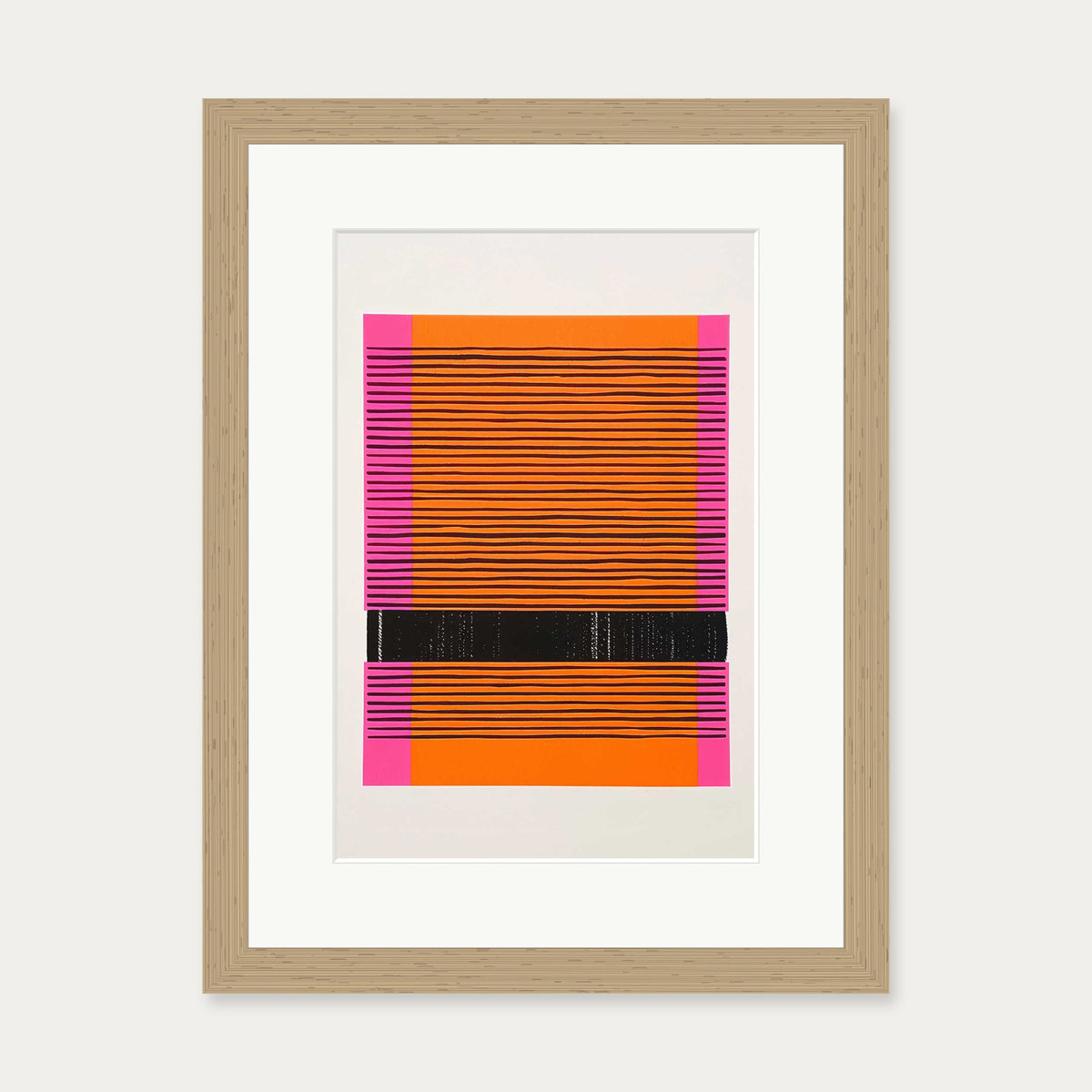 Screenprint Red Art Print — 30 x 40 cm — Oak Frame