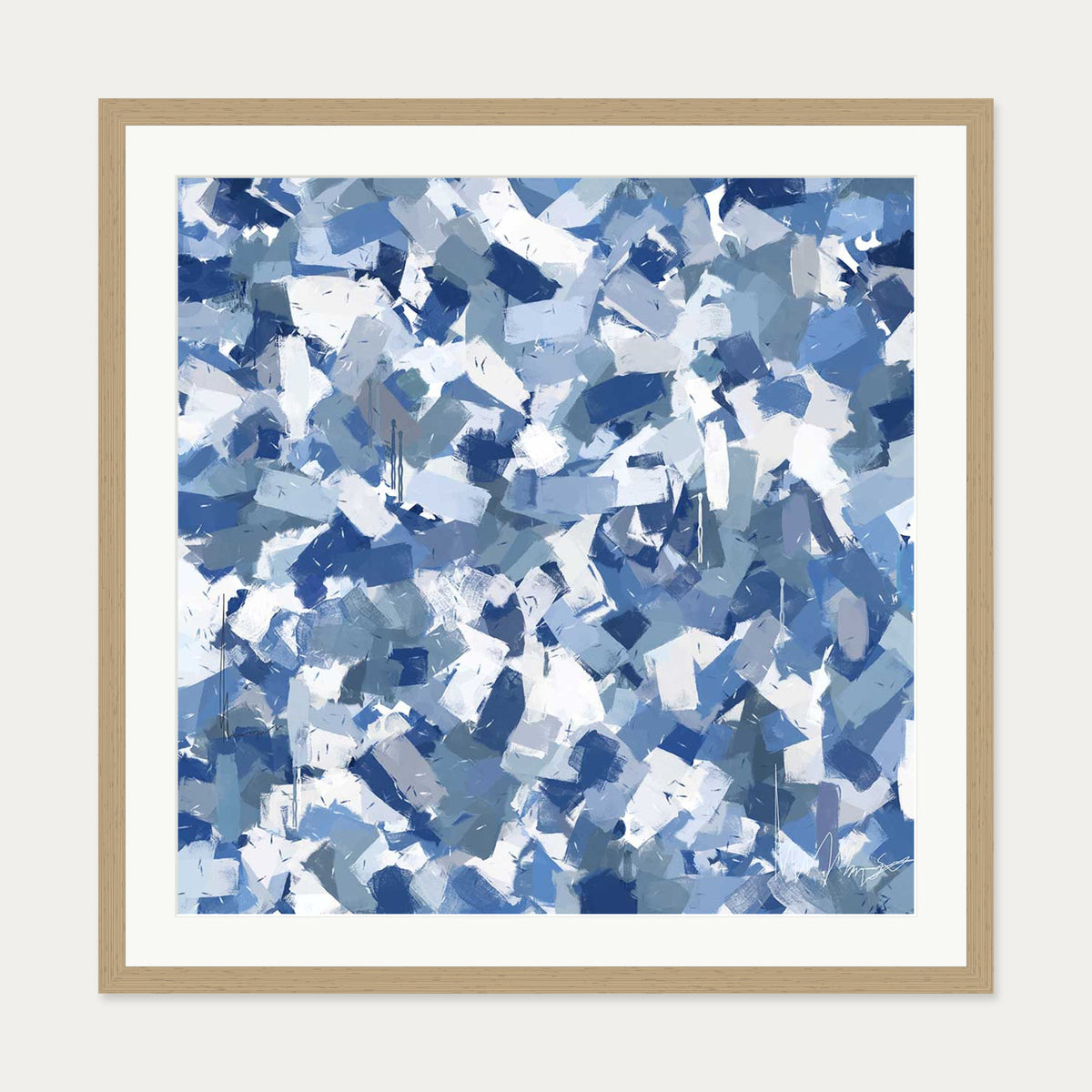 Set In Stone Art Print — 70 x 70 cm — Oak Frame