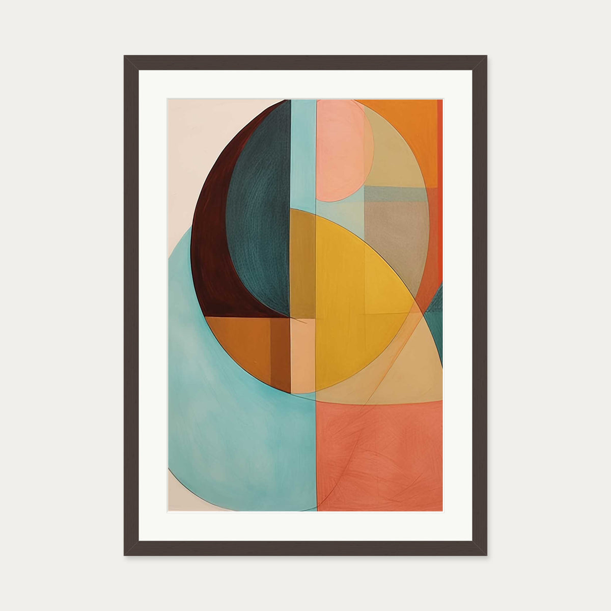 Shapes And Forms Art Print — 50 x 70 cm — Brown Frame