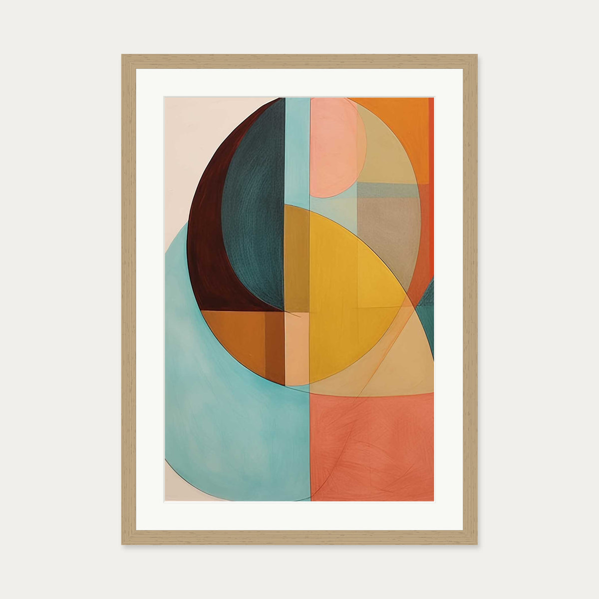 Shapes And Forms Art Print — 50 x 70 cm — Oak Frame