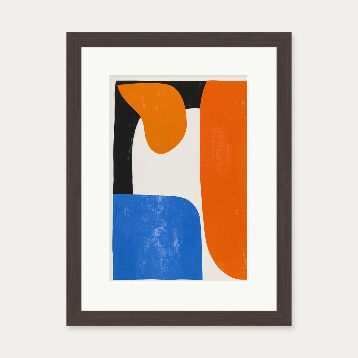 Shapes II Wall Art Print — 30 x 40 cm — Brown Frame