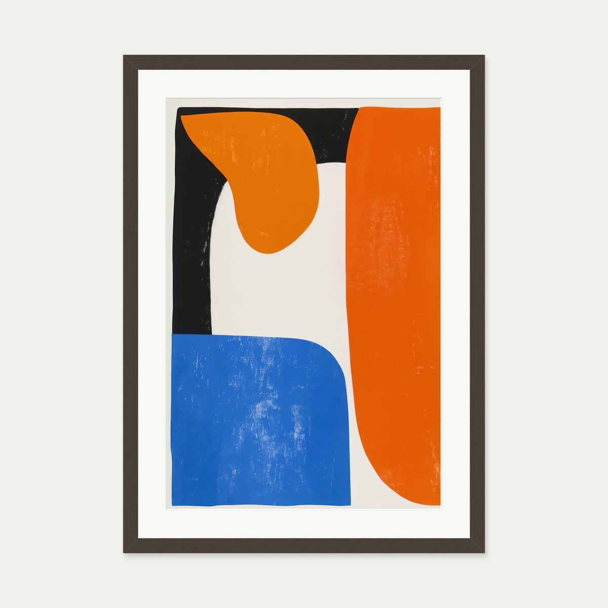 Shapes II Wall Art Print — 50 x 70 cm — Brown Frame