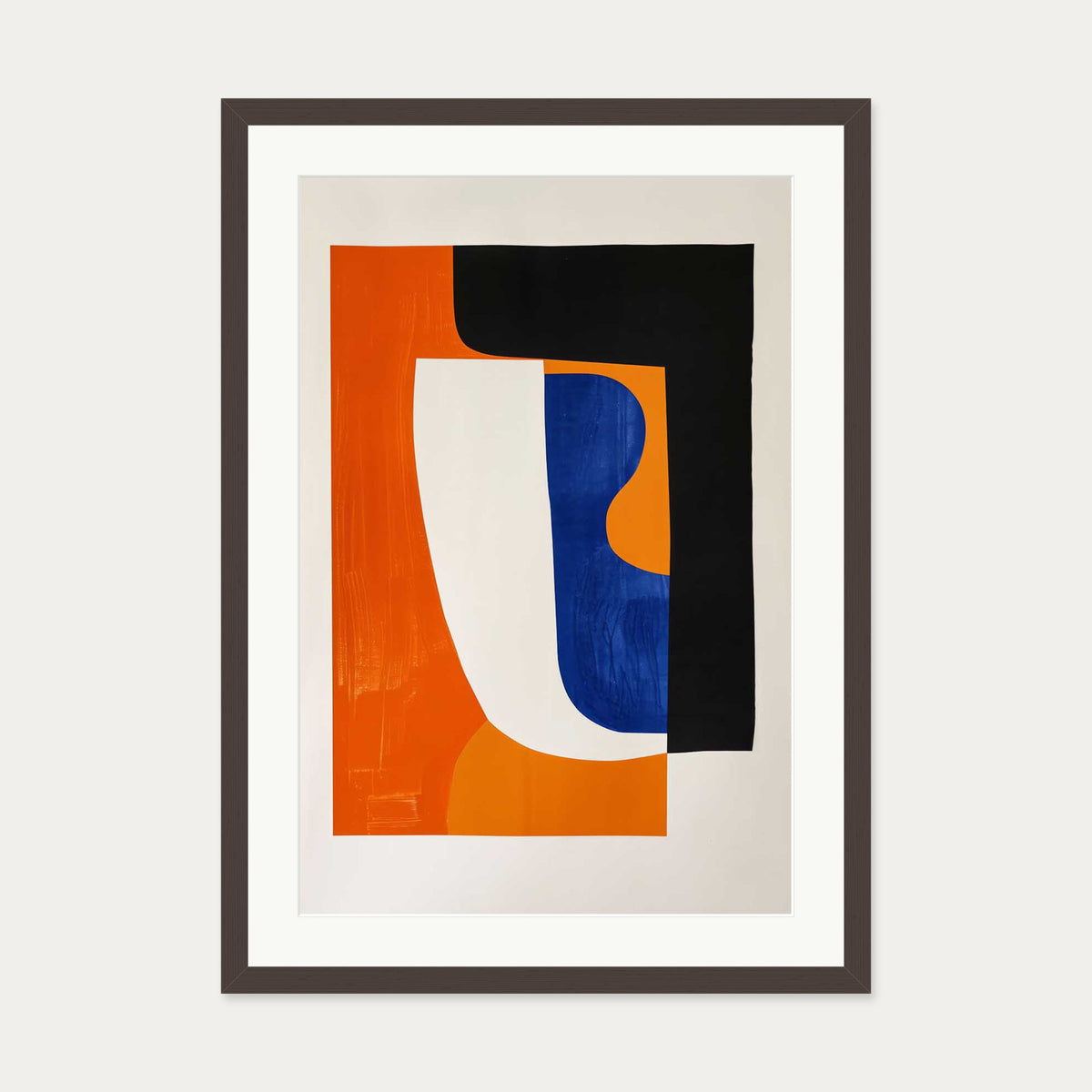 Shapes Wall Art Print — 50 x 70 cm — Brown Frame
