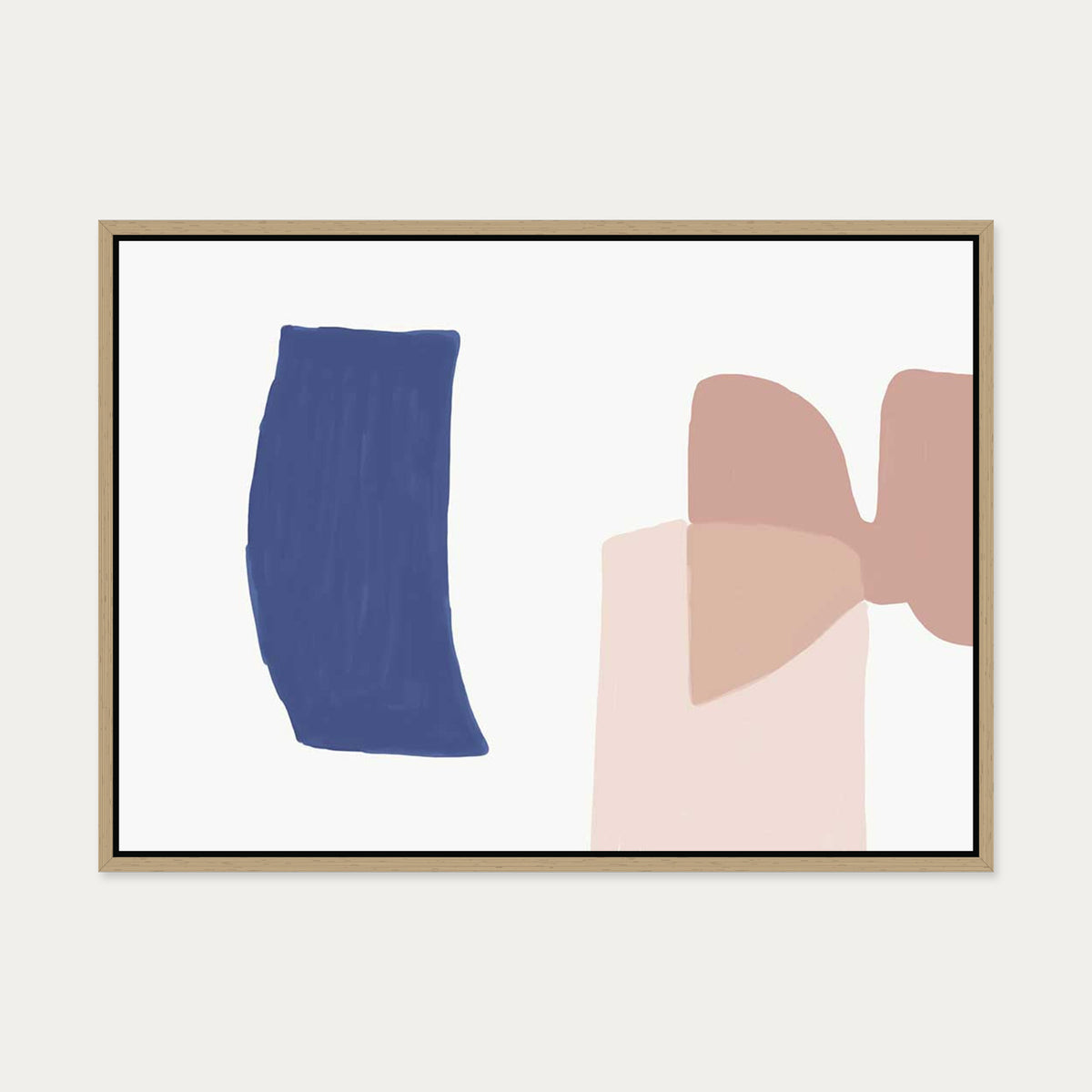Soft Colours Abstract Canvas Art — 50 x 70 cm — Oak Frame