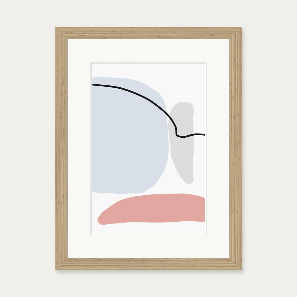 Soft Pastel Illustration Art Print — 30 x 40 cm — Oak Frame