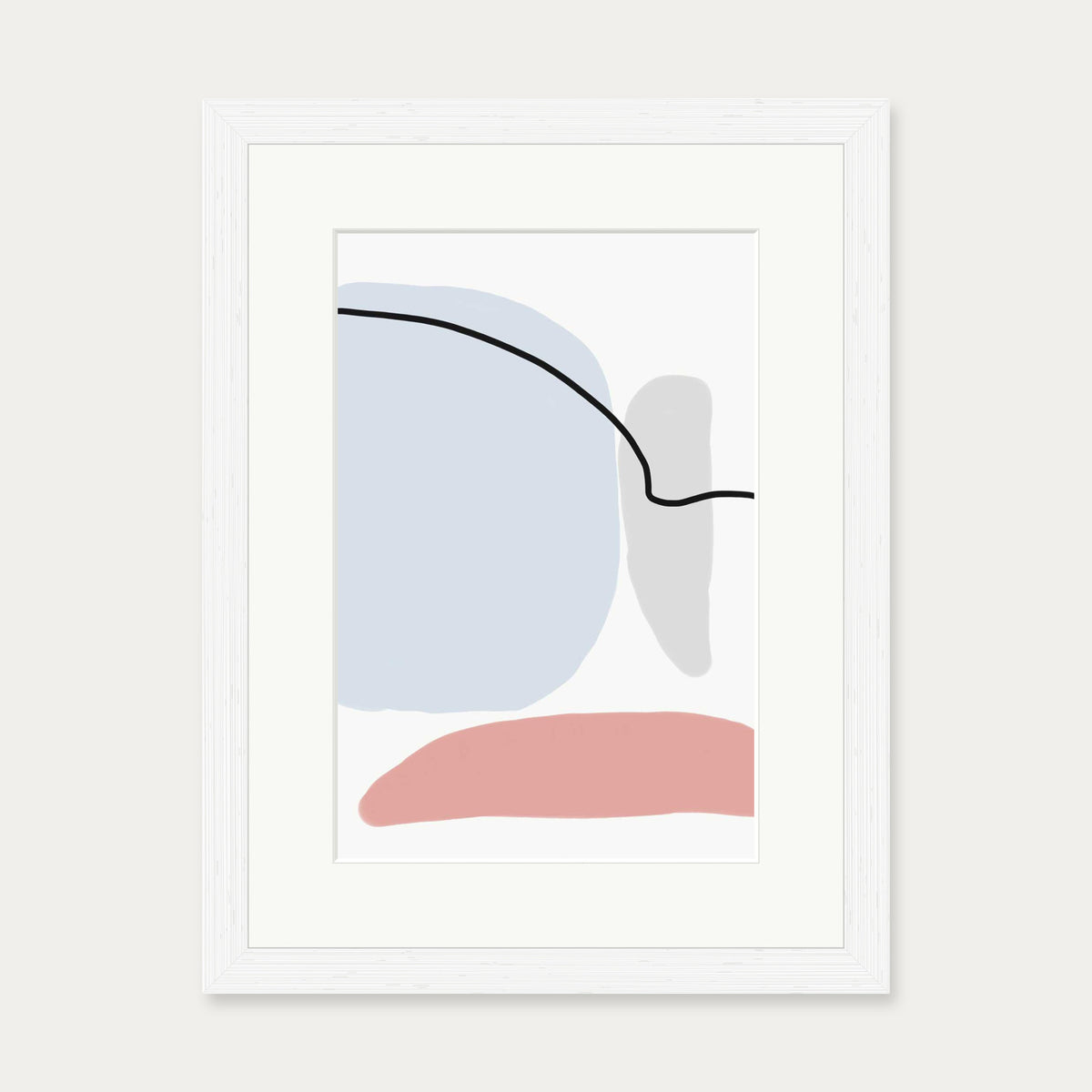 Soft Pastel Illustration Art Print — 30 x 40 cm — White Frame