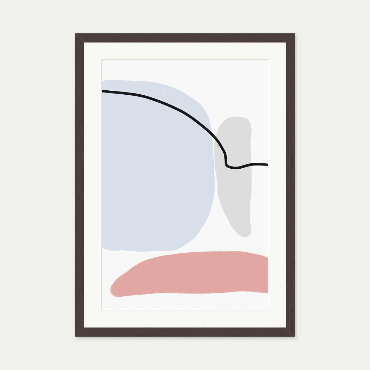 Soft Pastel Illustration Art Print — 50 x 70 cm — Brown Frame