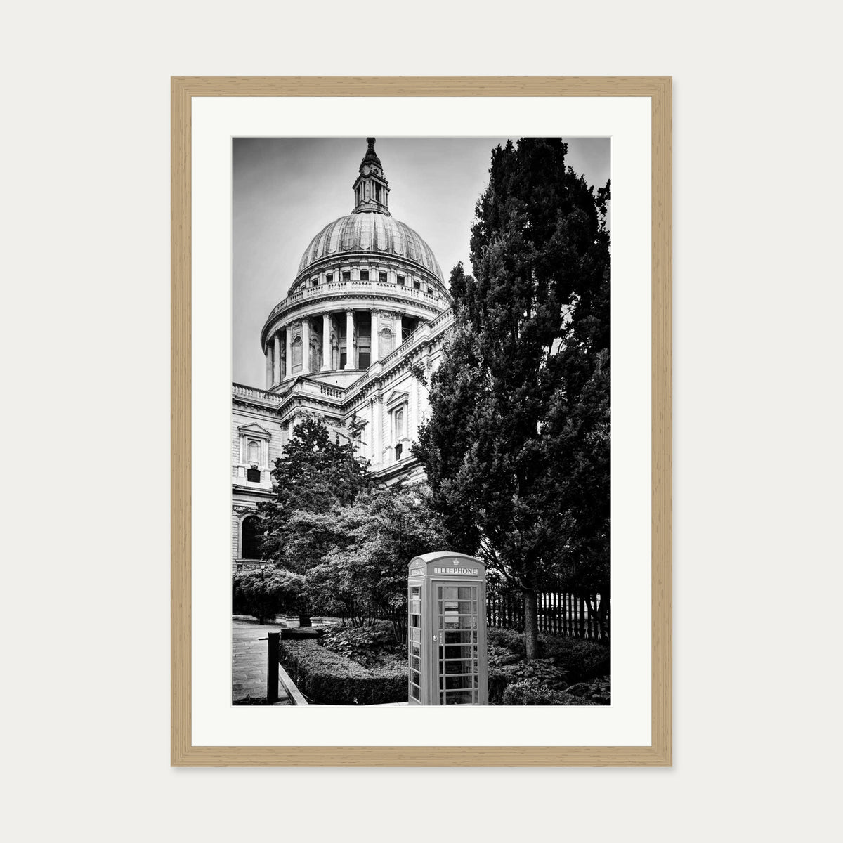 St Paul's Cathedral Art Print — 50 x 70 cm — Oak Frame