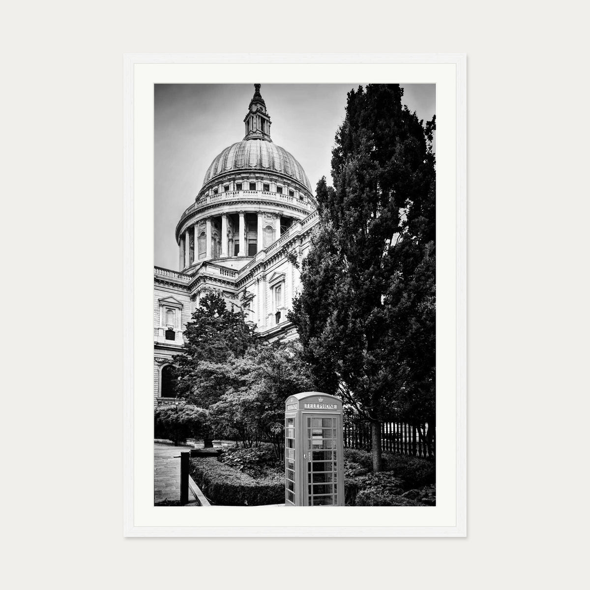 St Paul's Cathedral Art Print — 70 x 100 cm — White Frame