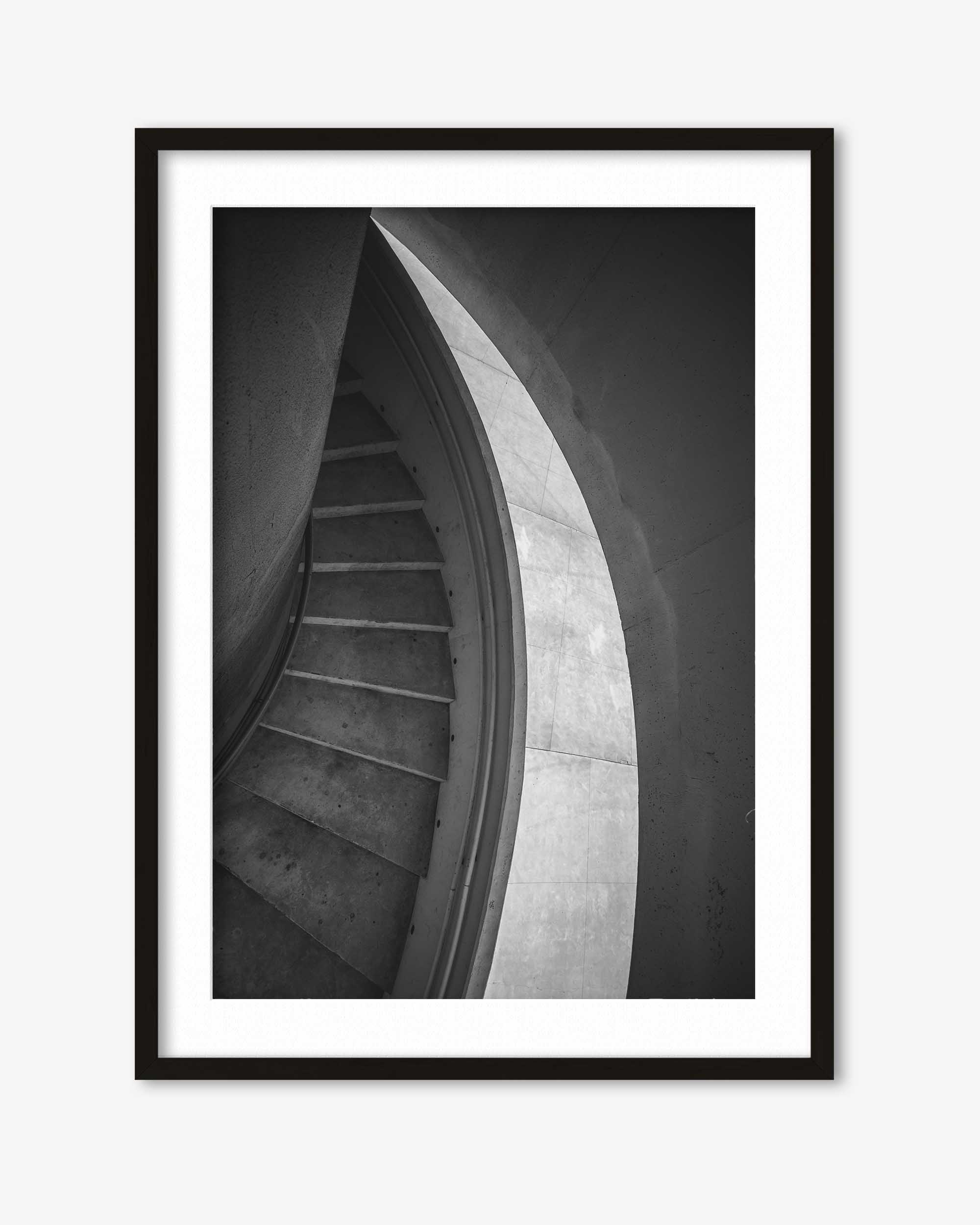 Black & White Stairs Wall Art Print