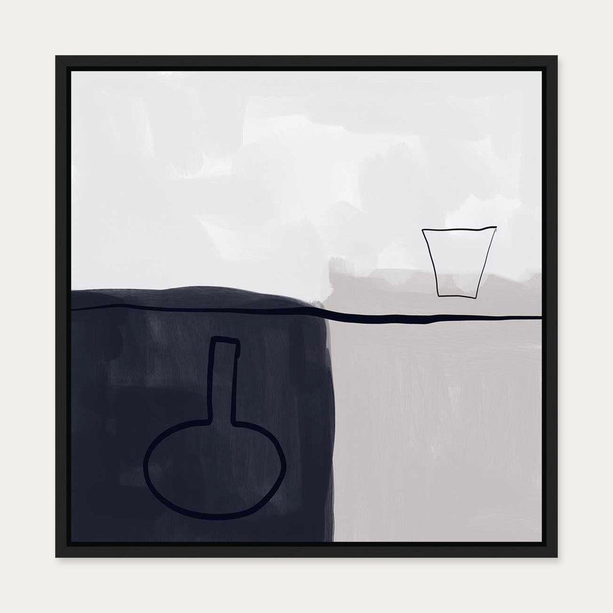 Still Life Abstract I Canvas Art — 50 x 50 cm — Black Frame