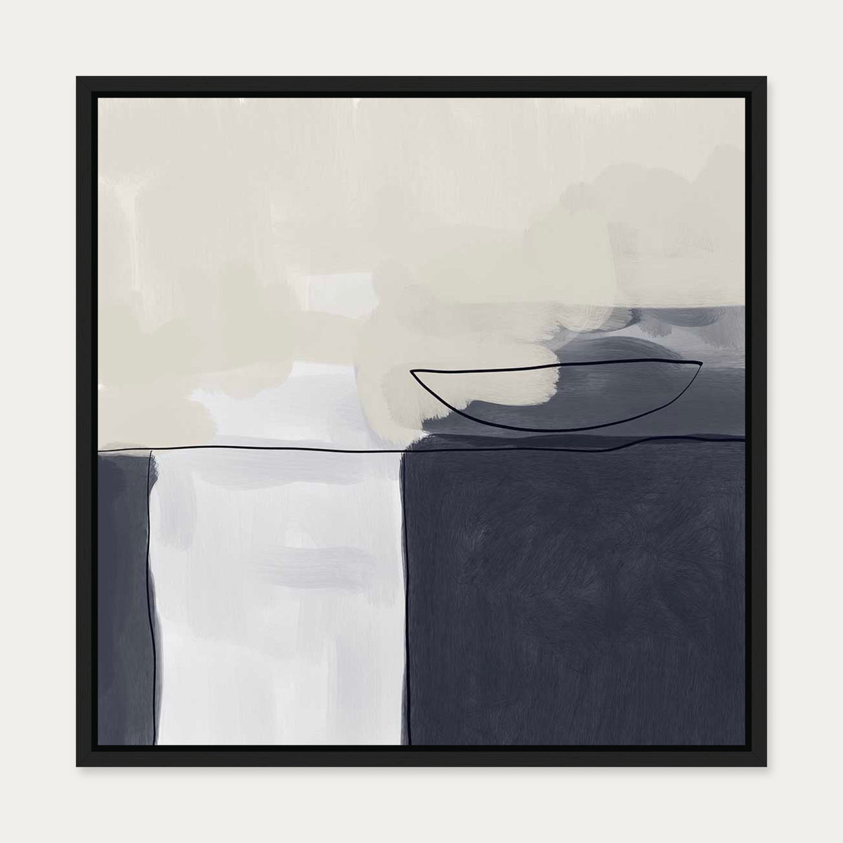 Still Life Abstract II Canvas Art — 50 x 50 cm — Black Frame