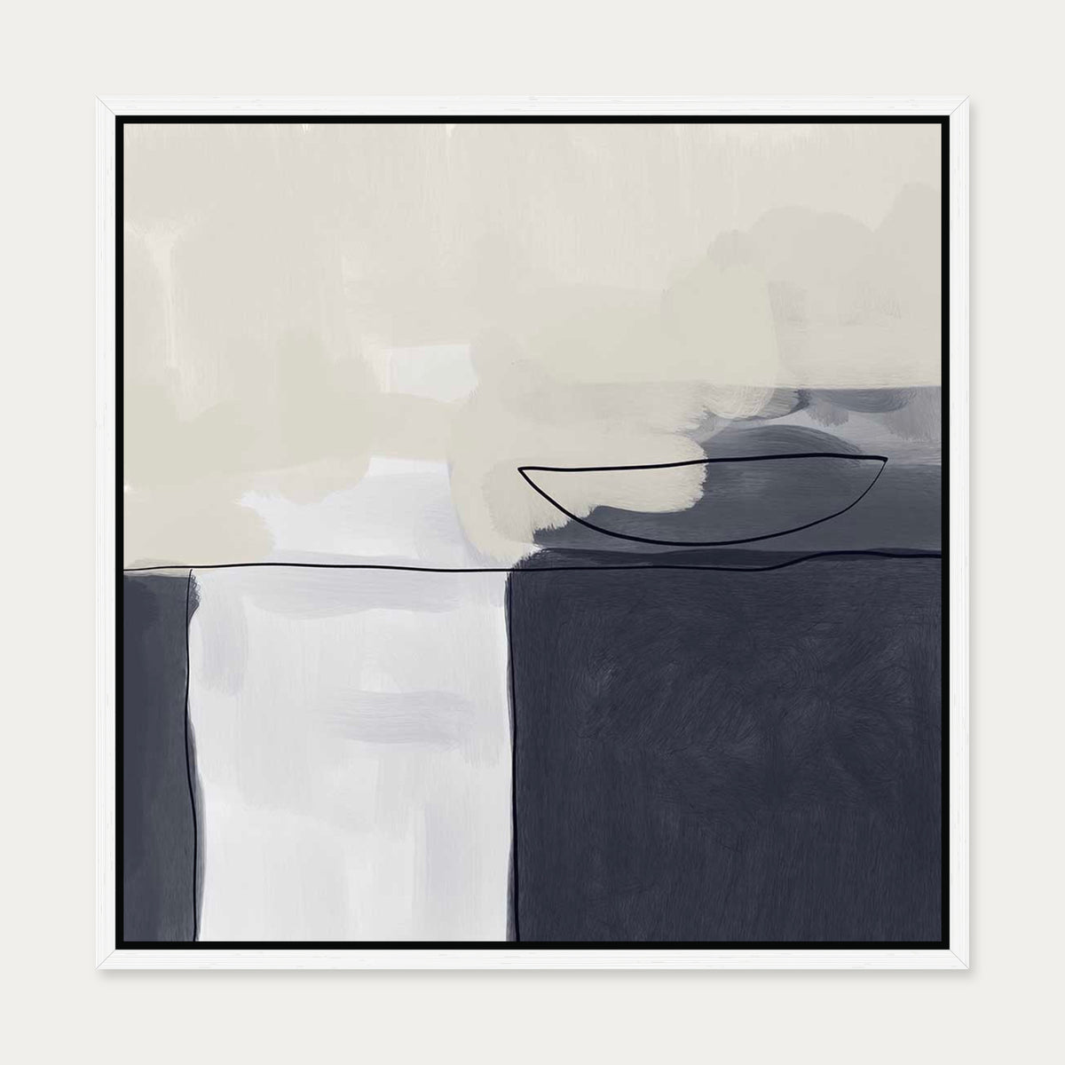 Still Life Abstract II Canvas Art — 50 x 50 cm — White Frame