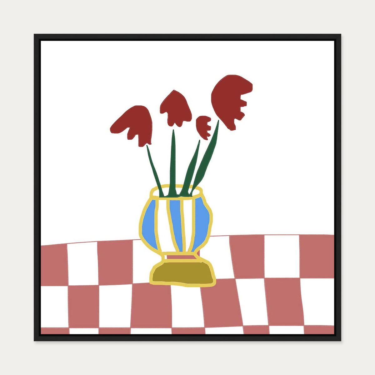 Still Life Greta Canvas Art — 70 x 70 cm — Black Frame