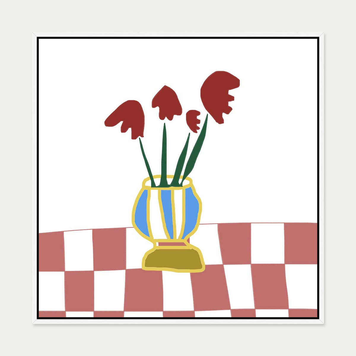 Still Life Greta Canvas Art — 70 x 70 cm — White Frame