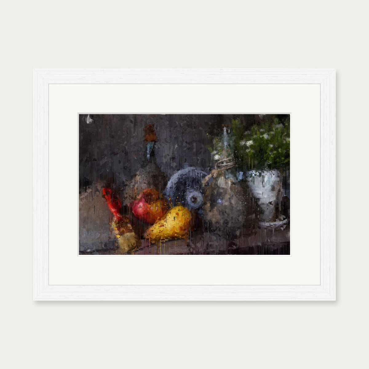 Still Life Impressionist Art Print — 30 x 40 cm — White Frame