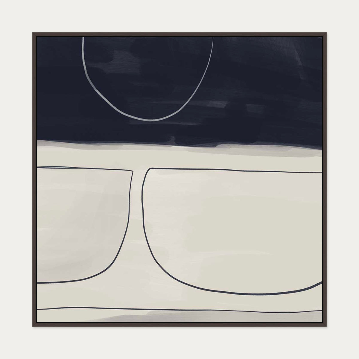 Still Life Study I Canvas Art — 100 x 100 cm — Brown Frame