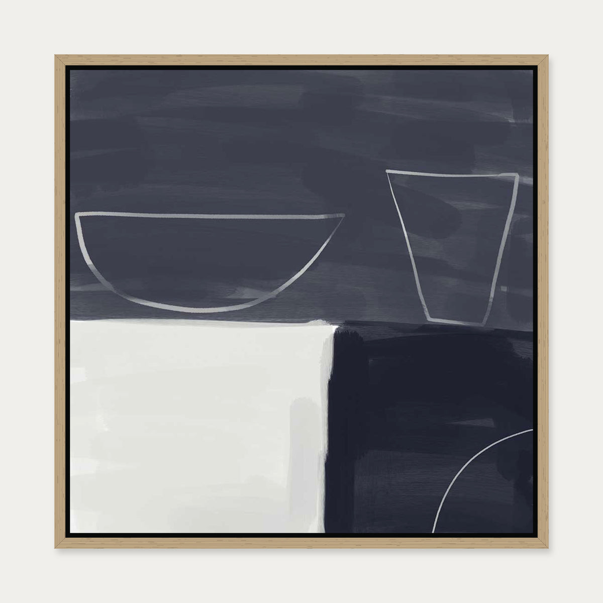 Still Life Study II Canvas Art — 50 x 50 cm — Oak Frame