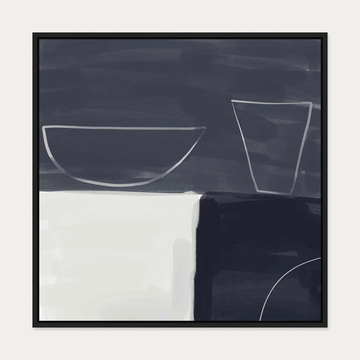 Still Life Study II Canvas Art — 70 x 70 cm — Black Frame